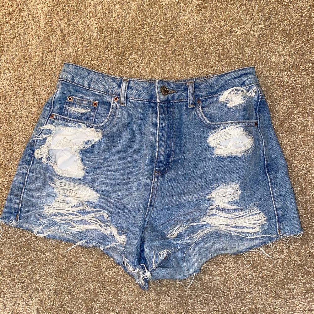 Ripped jean shorts